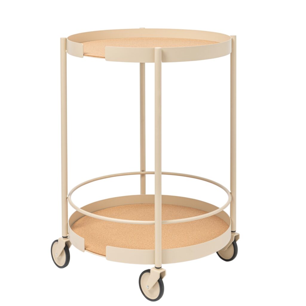 BIG HUG Tray trolley - Round - Latte